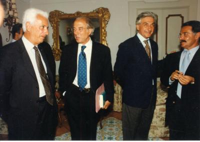 Da sx Carlo Federico Grosso, Gaetano Pecorella, Enzo D'Elia ed Alfredo Greco